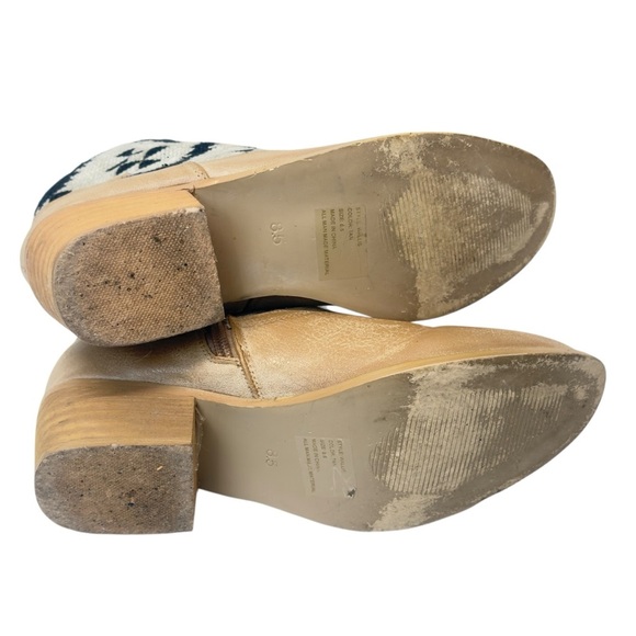 Francesca's Collections Tan and Black Ankle Boots with Southwestern Flair - Picture 7 of 12